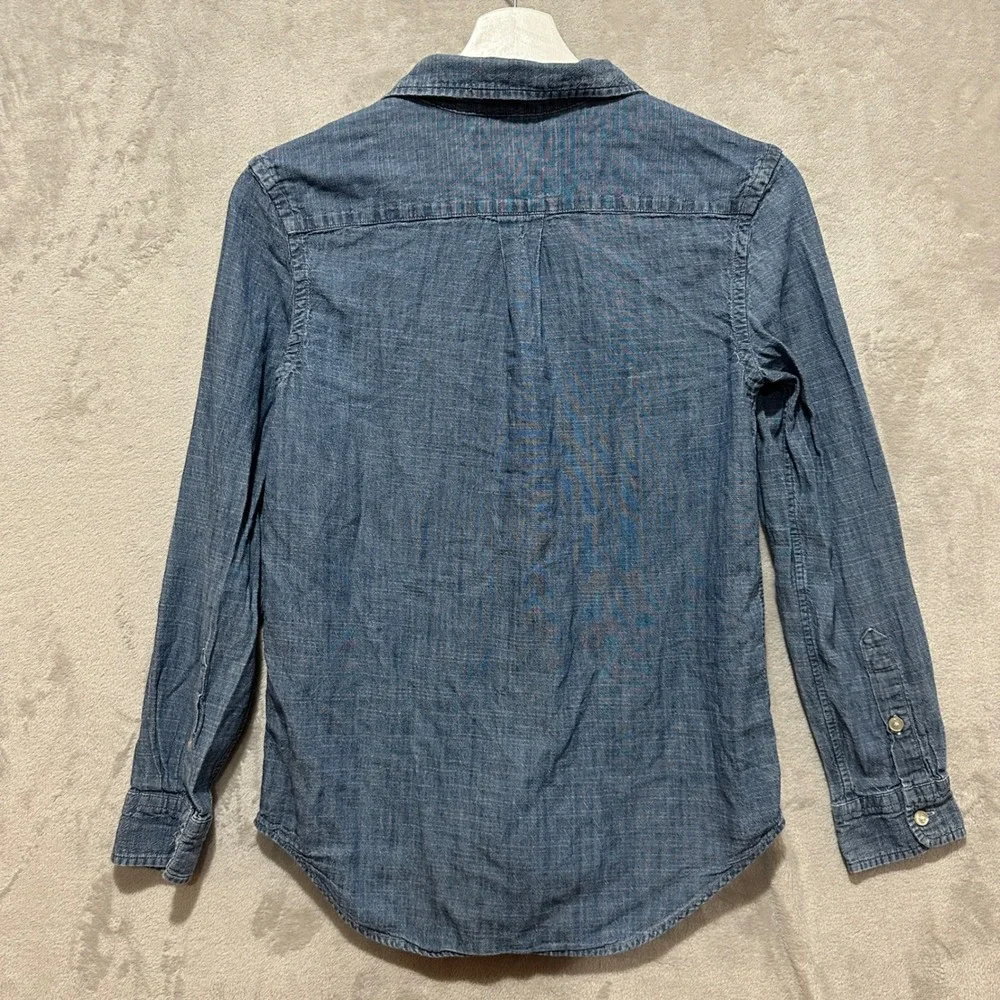 Ralph Lauren Boys Blue Chambray Button Down Shirt Sz  M 10-12 Cotton Long Sleeve